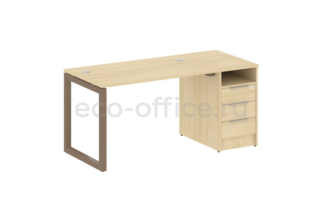 Рабочая станция с опорной тумбой METAL SYSTEM QUATTRO 5x5 50БО.РС-СТП-1.2 Акация Лорка / Мокко металл  стоимость