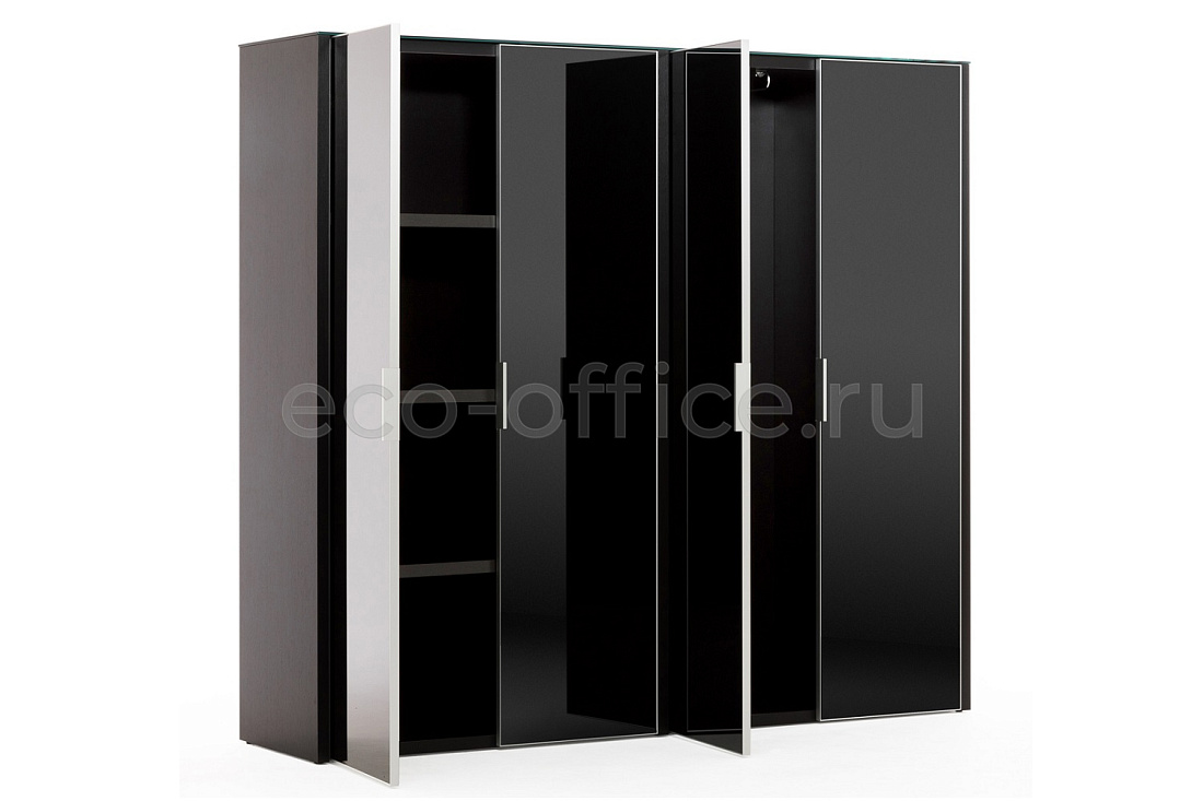 Шкаф для бумаг + гардероб GALA LIB4/899 + LIBW/899 + LIBSH/899 BLACK GLASS  стоимость