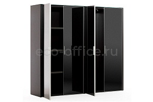 Шкаф для бумаг + гардероб GALA LIB4/899 + LIBW/899 + LIBSH/899 BLACK GLASS фото