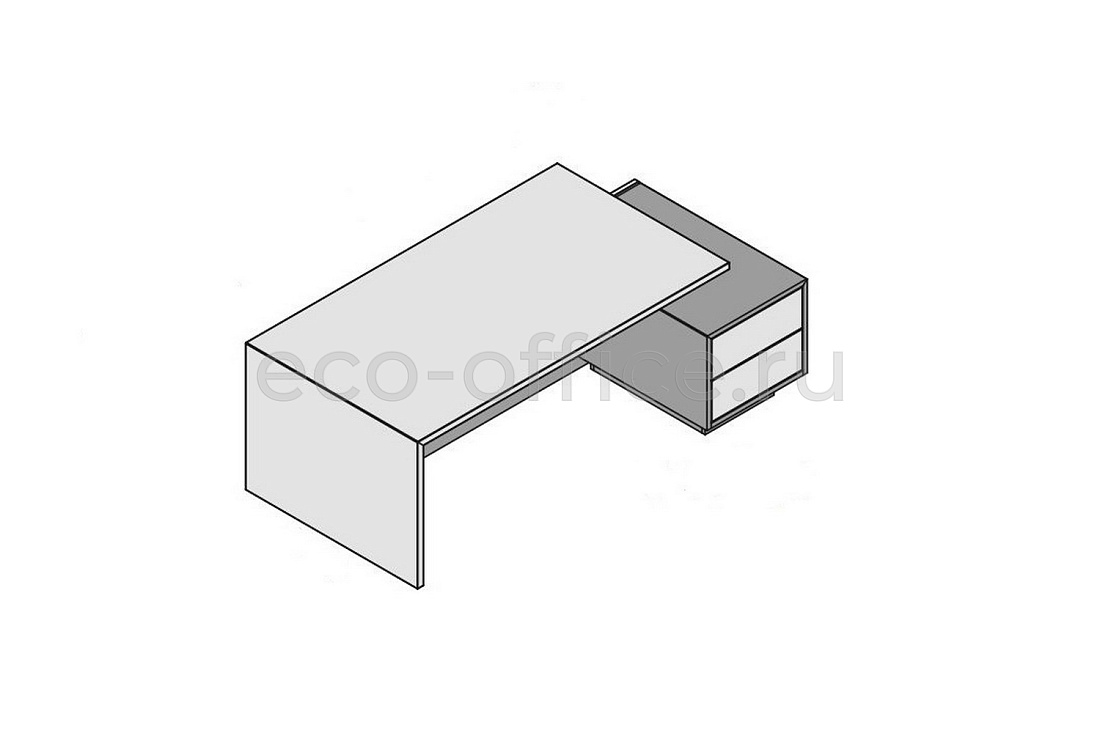 Стол правосторонний с тумбой (шпон) ELITE 174162 Modern Elm / Black (Cod.51)  стоимость