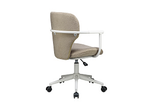 Кресло ECO-CHAIR PATRICK W-237 Бежевая ткань / Белый каркас фото
