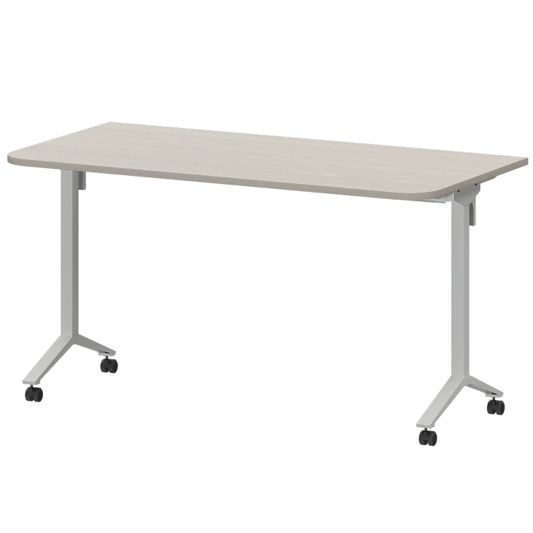 стол мобильный складной радиусный protech мб22-140.70р ясень шимо/белый фото