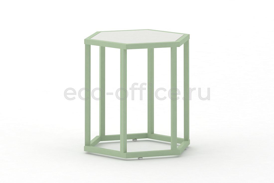 Стол журнальный HEX-450 ColorPastel Сатин / Бело-зелёный (RAL 6019)  стоимость