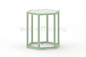 Стол журнальный HEX-450 ColorPastel Сатин / Бело-зелёный (RAL 6019) фото