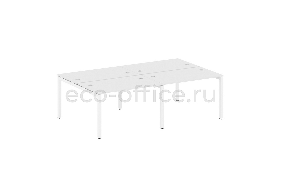 Рабочая станция на 4 рабочих места METAL SYSTEM QUATTRO 5x5 50БП.СМ-4.2 Белый / Белый металл  стоимость