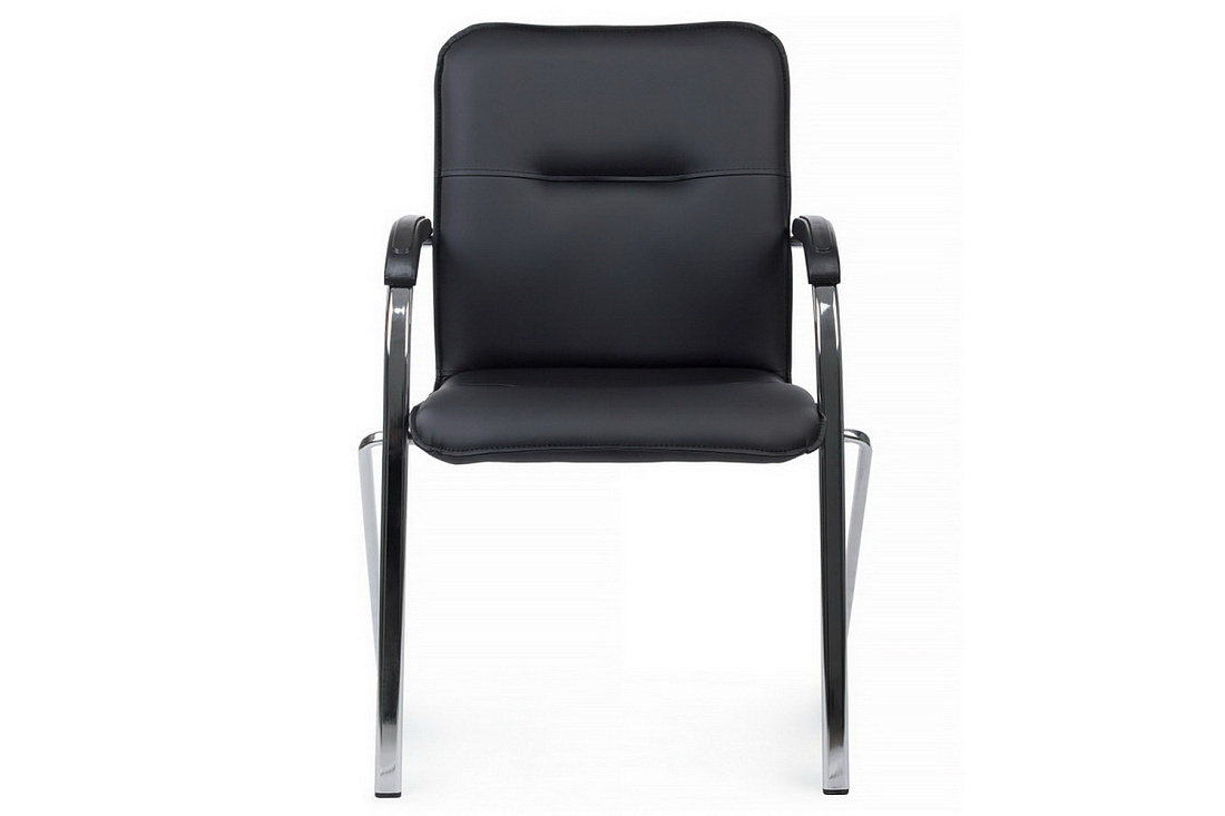 конференц-кресло rv chair самба на гальванических опорах smb-03h чёрная экокожа фото