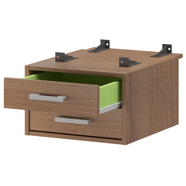 тумба подвесная для столов на м/каркасе гл.730 мм protech амт2-02.73 орех фото