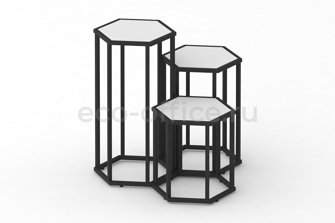 Стол журнальный HEX-800 Белый / Чёрный металл  стоимость