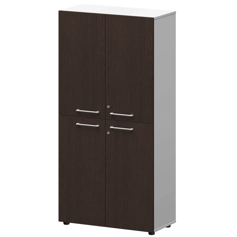 шкаф высокий закрытый protech смш48.2.28f(б) дуб венге/белый фото