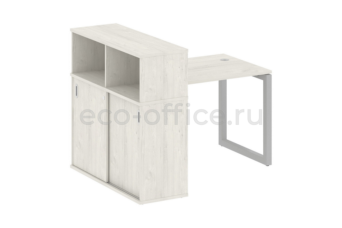 Стол письменный с опорным шкафом-купе METAL SYSTEM QUATTRO 5x5 50БО.РС-СШК-3.1 Дуб Наварра / Серый металл  стоимость