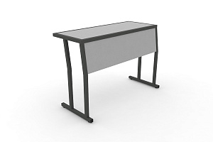 Стол учебный двухместный с царгой DESK DK-1100SP Серый / Антрацит металл фото