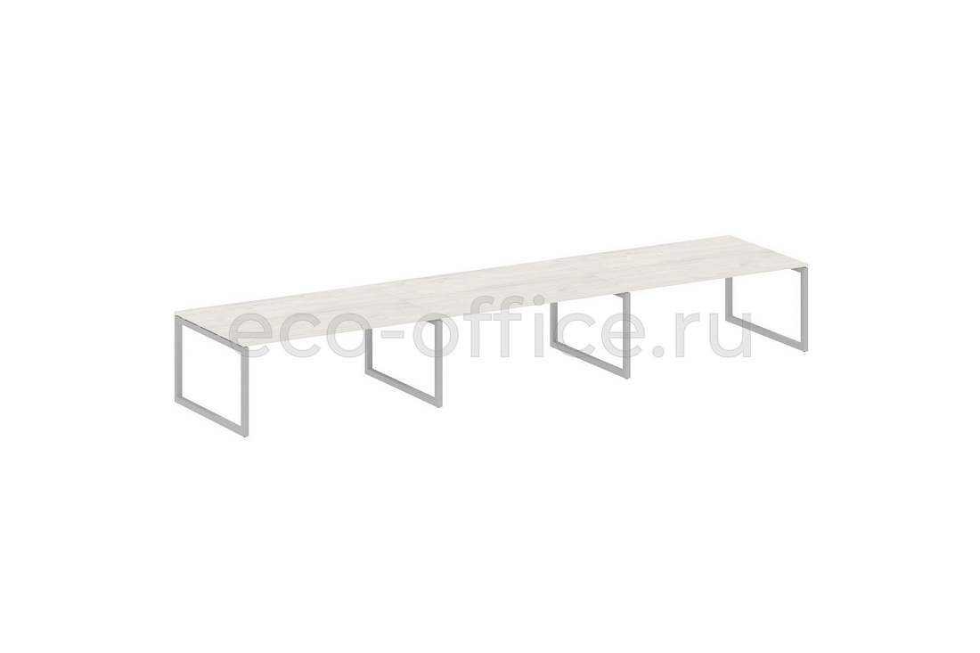 Стол переговорный (3 столешницы) METAL SYSTEM QUATTRO 5x5 50БО.ПРГ-3.5 Дуб Наварра / Серый металл  стоимость