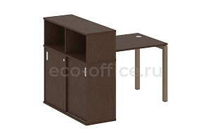 Стол письменный с опорным шкафом-купе METAL SYSTEM QUATTRO 5x5 50БП.РС-СШК-3.1 Венге Цаво / Мокко металл фото