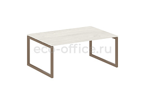 Стол переговорный (1 столешница) METAL SYSTEM QUATTRO 5x5 50БО.ПРГ-1.5 Дуб Наварра / Мокко металл фото