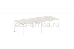 Стол переговорный (2 столешницы) METAL SYSTEM QUATTRO 4x4 40БП.ПРГ-2.3 Дуб Наварра / Белый металл фото