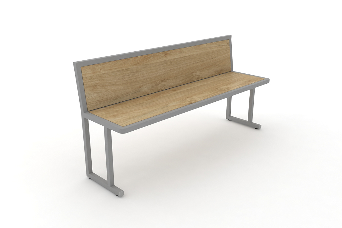 Скамья учебная трехместная DESK DK-1500L Тиквуд Светлый / Серый Металл  стоимость