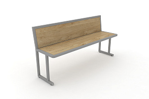 Скамья учебная трёхместная DESK DK-1500L Тиквуд Светлый / Серый металл фото