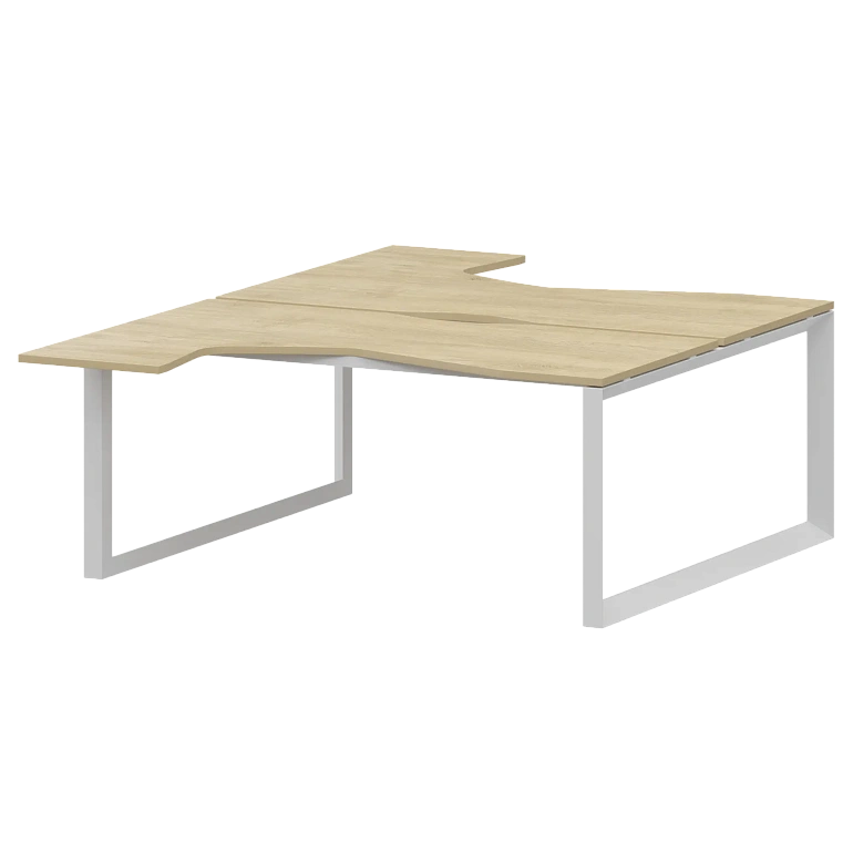 бенч эргономичный на 2 рабочих места на металлокаркасе protech нтмп.о.б2-060 баттл рок/белый фото