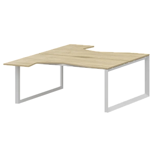 Бенч эргономичный на 2 рабочих места на металлокаркасе Protech НТМП.О.Б2-060 Баттл Рок/Белый фото