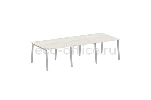 Стол переговорный (3 столешницы) METAL SYSTEM STYLE БА.ПРГ-3.1 Дуб Наварра / Серый металл фото