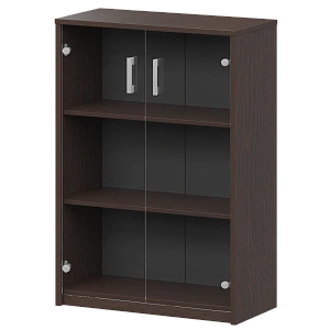 Стеллаж средний с прозрачным стеклом Protech А-304/А-стл304пр Дуб венге фото