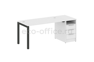 Рабочая станция с опорной тумбой METAL SYSTEM QUATTRO 5x5 50БП.РС-СТП-1.3 Белый / Антрацит металл фото