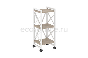 Стеллаж на колесных опорах LOFT VR.L-MST.K-3.4 Дуб Аттик / Белый металл фото