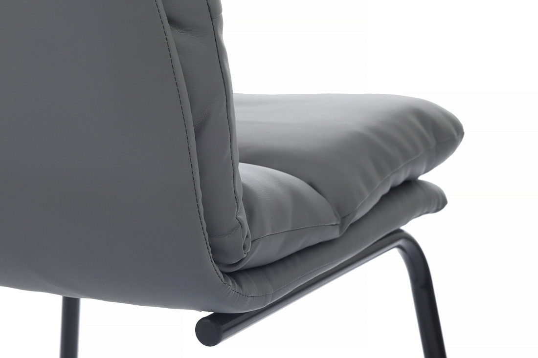 кресло rv chair pegas ps-919 серая экокожа / чёрный металл фото