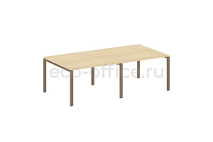 Стол переговорный (2 столешницы) METAL SYSTEM STYLE БП.ПРГ-2.2 Акация Лорка / Мокко металл фото