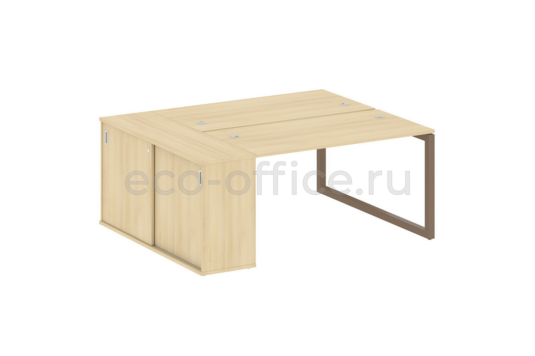 Рабочая станция с опорным шкафом-купе METAL SYSTEM QUATTRO 5x5 50БО.РС-СШК-1.3 Акация Лорка / Мокко металл  стоимость