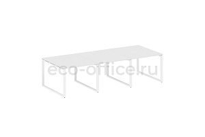 Стол переговорный (3 столешницы) METAL SYSTEM STYLE БО.ПРГ-3.1 Белый / Белый металл фото