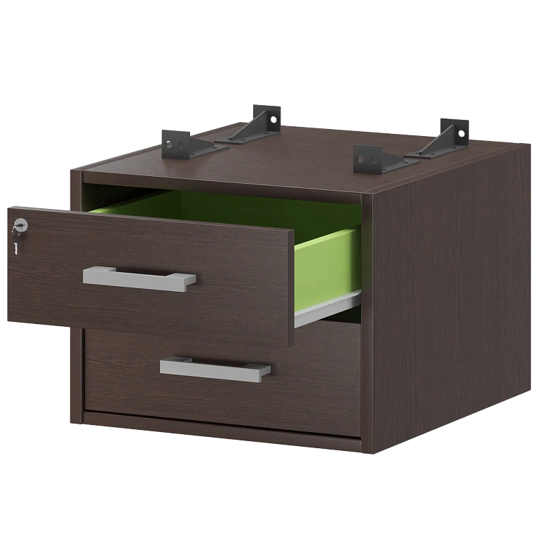 тумба подвесная для столов на м/каркасе гл.600 мм protech амт2-02ц.60 дуб венге фото