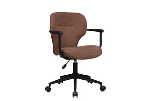 Кресло ECO-CHAIR PATRICK W-237 Коричневая ткань / Чёрный каркас фото