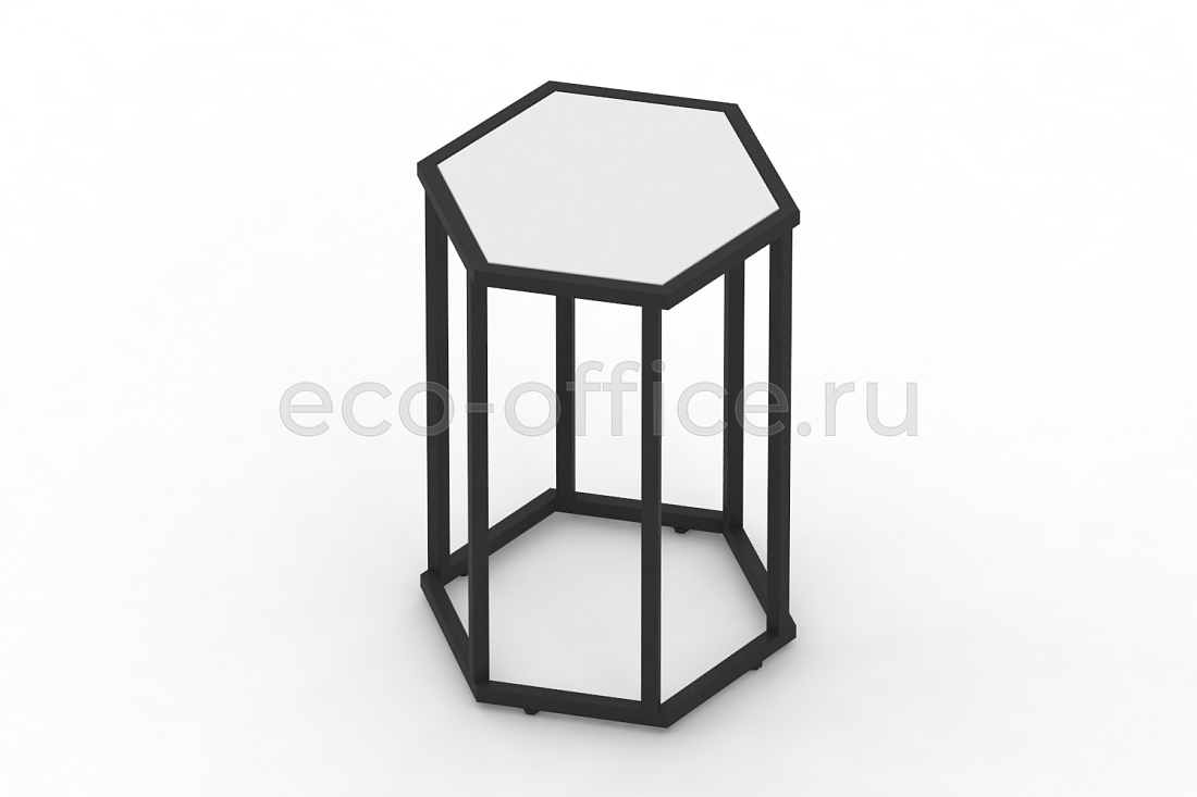 Стол журнальный HEX-600 Белый / Чёрный металл  стоимость