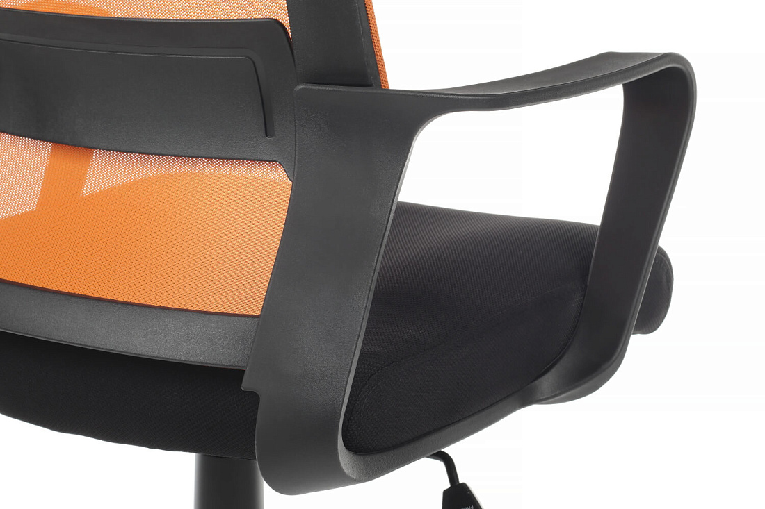 кресло rv chair mint 1029mb оранжевая сетка / чёрная ткань фото