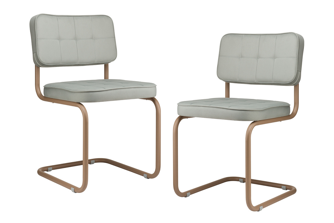 комплект конференц-кресел eco-chair colombo comfort clm-05 серый велюр / капучино металл фото