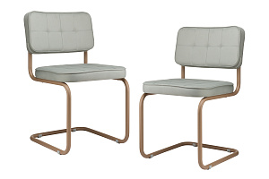 Комплект конференц-кресел ECO-CHAIR COLOMBO Comfort CLM-05 Серый велюр / Капучино металл фото