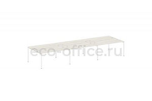 Рабочая станция на 6 рабочих мест METAL SYSTEM QUATTRO 5x5 50БП.СМ-6.4 Дуб Наварра / Белый металл фото