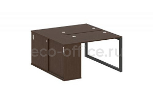 Рабочая станция с опорным шкафом-купе METAL SYSTEM QUATTRO 5x5 50БО.РС-СШК-1.1 Венге Цаво / Антрацит металл фото