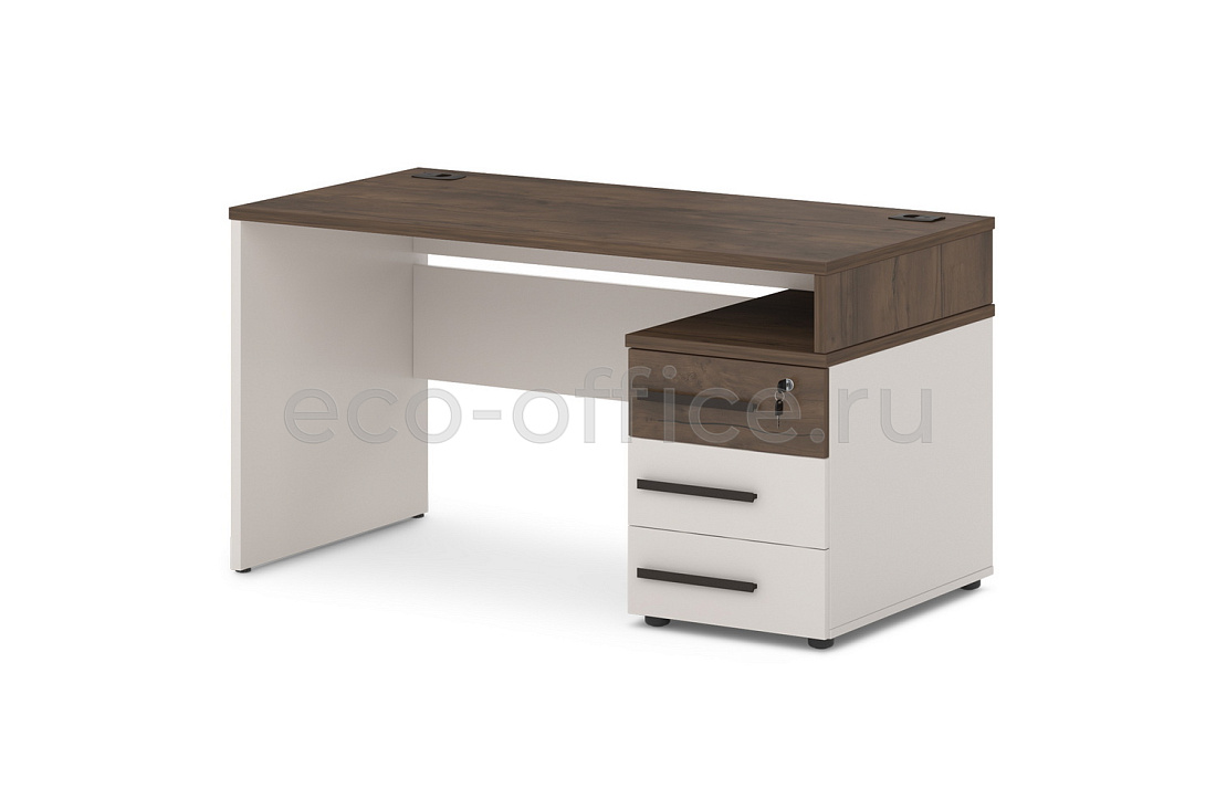 Стол c опорной тумбой LAVANA T-22 R Таксония Тёмная / Бежевый песок  стоимость