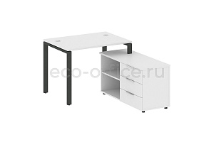 Рабочая станция с опорной тумбой METAL SYSTEM STYLE БП.РС-СТС-2.1 (R) Белый / Антрацит металл фото