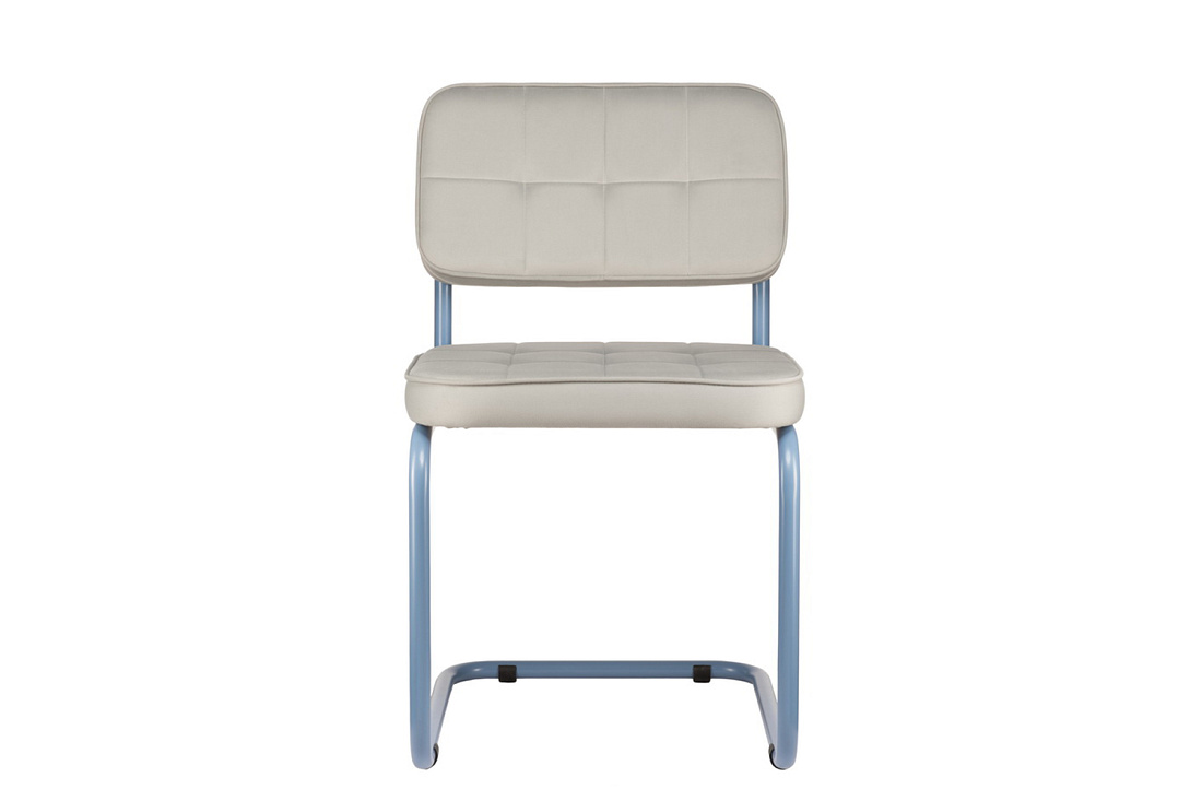 комплект конференц-кресел eco-chair colombo comfort clm-05 серый велюр / синий пудровый металл фото