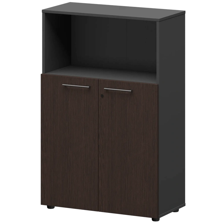 шкаф средний с нишей protech смш38.28f дуб венге/графит фото