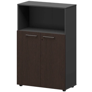 Шкаф средний с нишей Protech СМШ38.28F Дуб венге/Графит фото