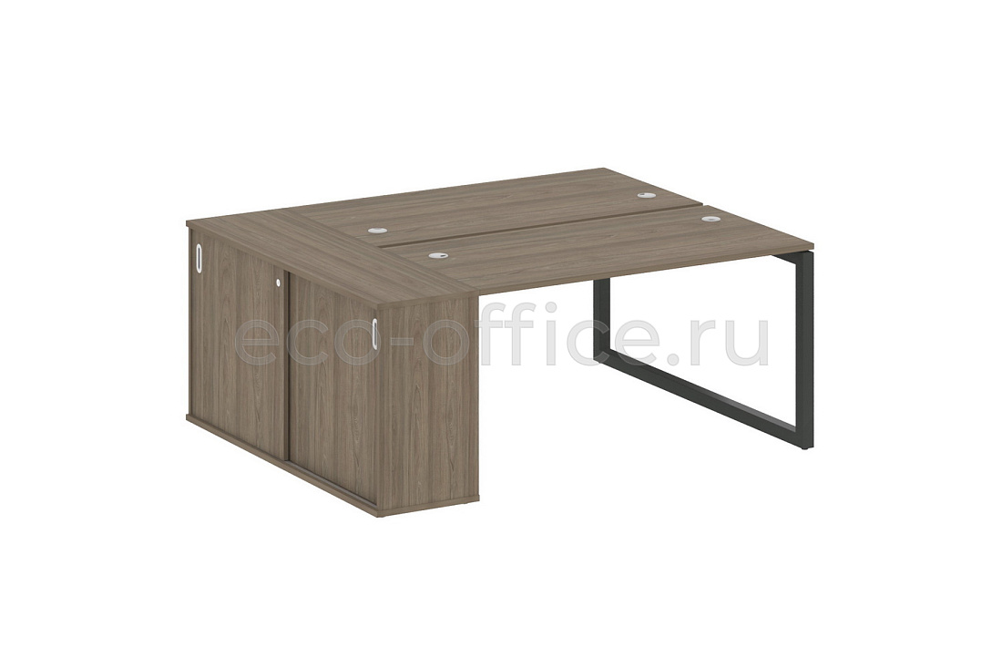 Рабочая станция с опорным шкафом-купе METAL SYSTEM QUATTRO 5x5 50БО.РС-СШК-1.3 Вяз Благородный / Антрацит металл   стоимость