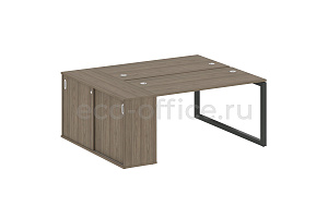 Рабочая станция с опорным шкафом-купе METAL SYSTEM QUATTRO 5x5 50БО.РС-СШК-1.3 Вяз Благородный / Антрацит металл фото