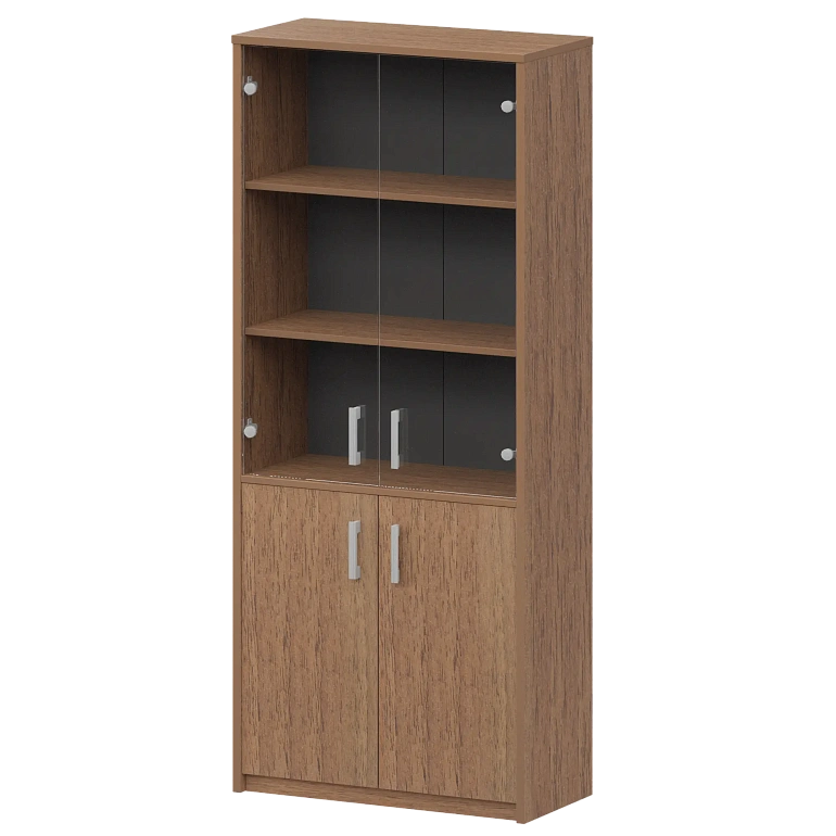 шкаф комбинированный с прозрачным стеклом protech а-310/а-стл310пр орех фото