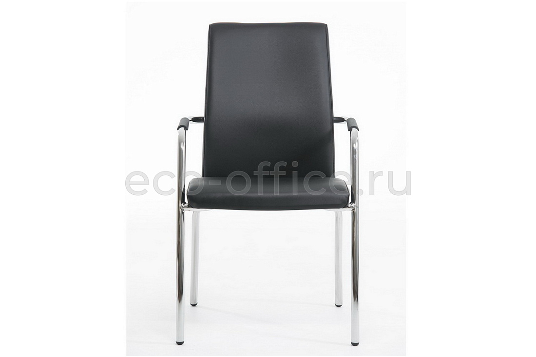 Конференц-кресло Profoffice WELL SEAT на 4 опорах Чёрная экокожа  стоимость