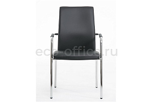 Конференц-кресло Profoffice WELL SEAT на 4 опорах Чёрная экокожа фото