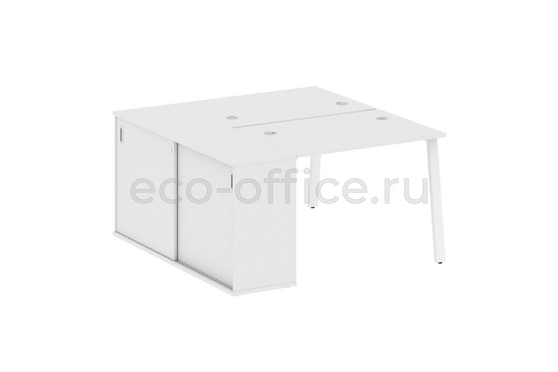 Рабочая станция с опорным шкафом-купе METAL SYSTEM STYLE БА.РС-СШК-1.1 Белый / Белый металл  стоимость